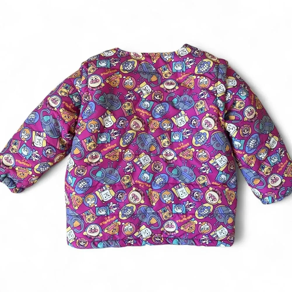 Anpanman Kids Collection Reversible Puffer Jacket Vest Set Size 100cm (4T) Japan